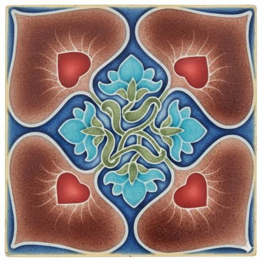 Pink Flowers, Blue Background