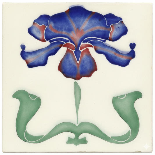 Blue Iris, Cream Background