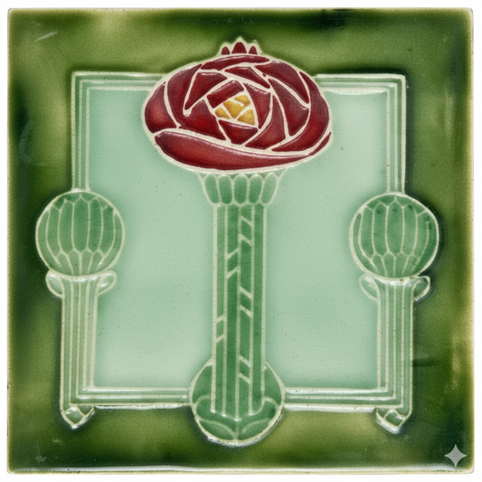 Burgundy Flowers, Green Background