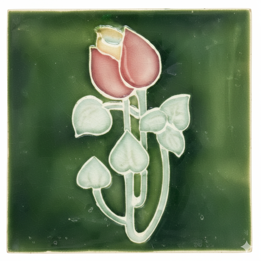Burgundy Rose, Green Background