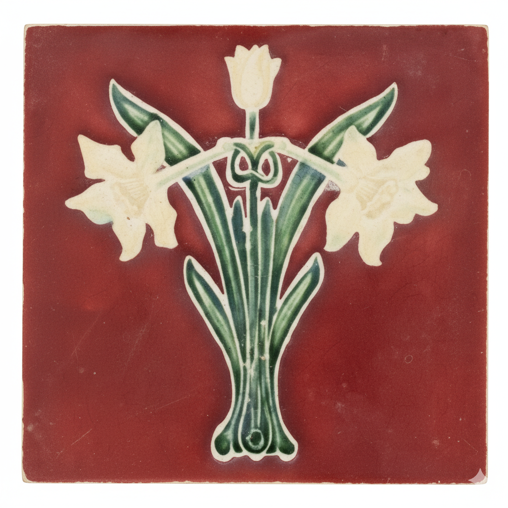 Daffodil, Burgundy Background