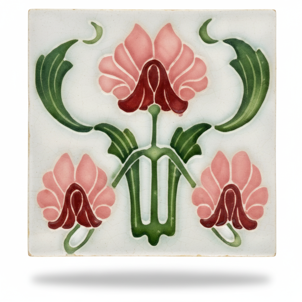 Pink Flowers, Grey Background