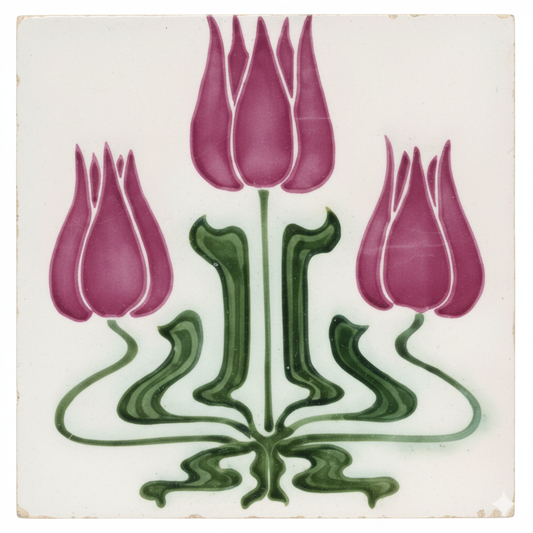 Mauve Tulip, Cream Background