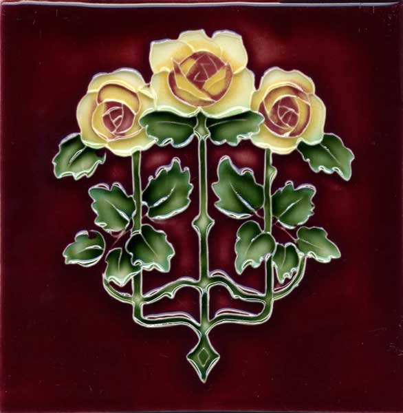 Burgundy Background, Yellow Flower