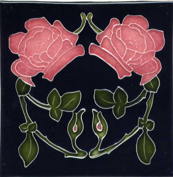 Pink Roses/Black Background