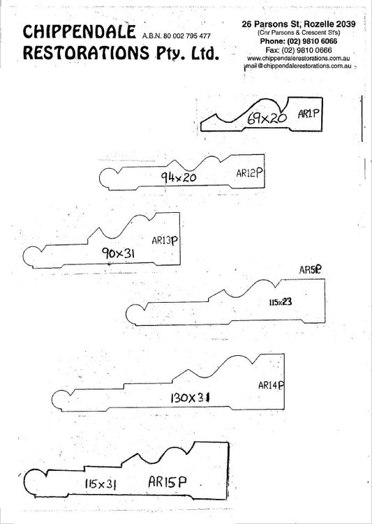 Architraves made out of Pine with a variety of sizes Colonial Federation and Victorian