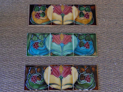 Tubeline Hearth Tiles - Set of 3