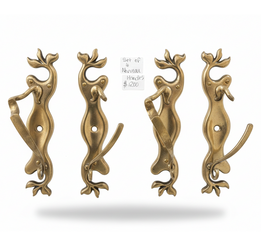 Set of 4 Nouveau Handles