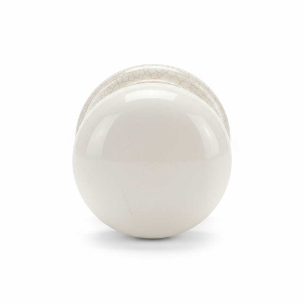 White Porcelain Victorian Centre Door Knob