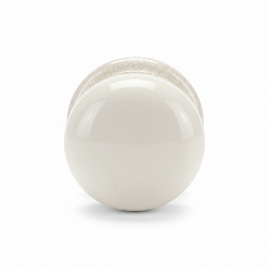 White Porcelain Victorian Centre Door Knob