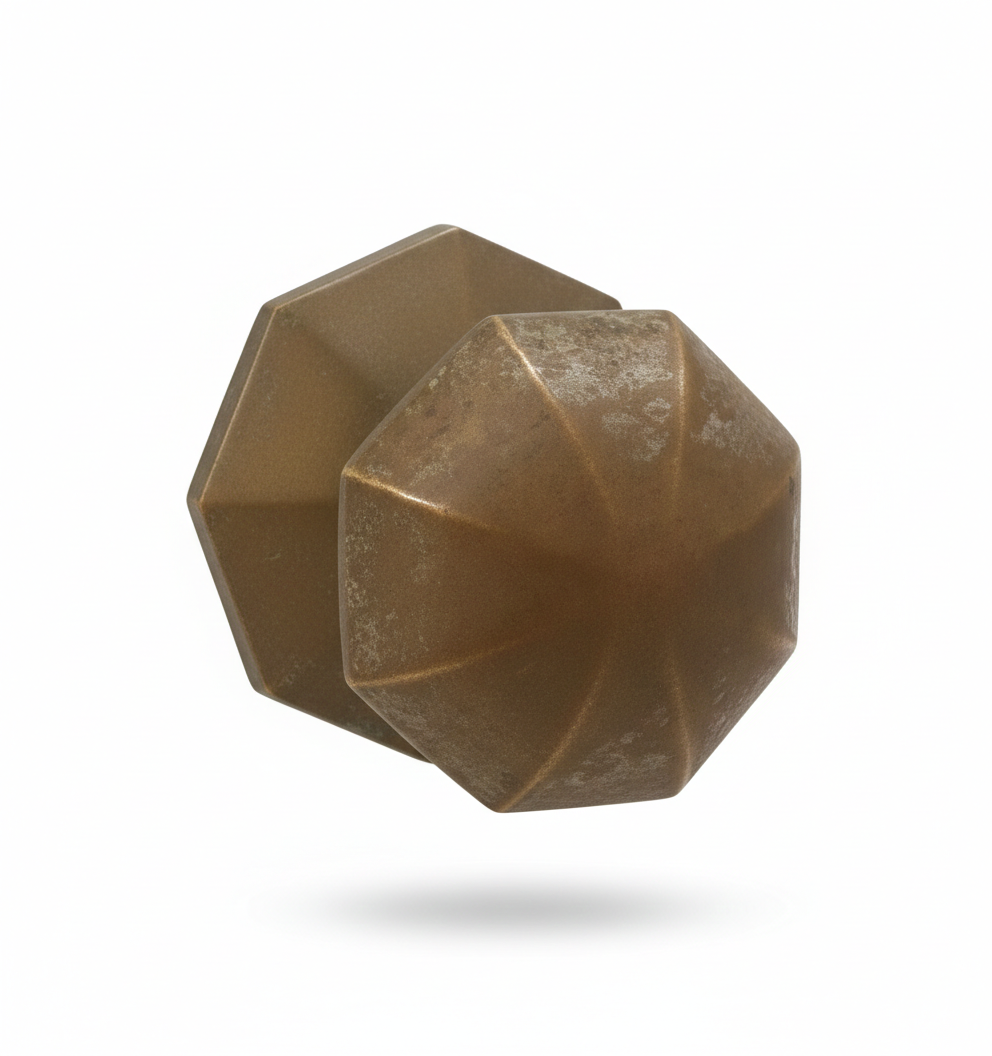 Solid Brass Victorian Octagonal Centre Door Knob