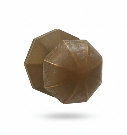 Solid Brass Victorian Octagonal Centre Door Knob
