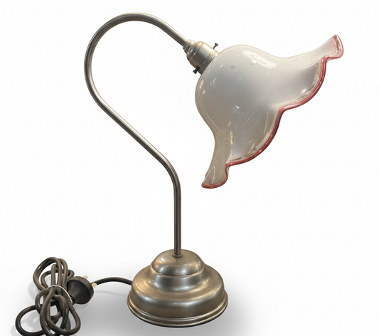 Victorian Table Lamp, 370mm Swan Brushed Nickel