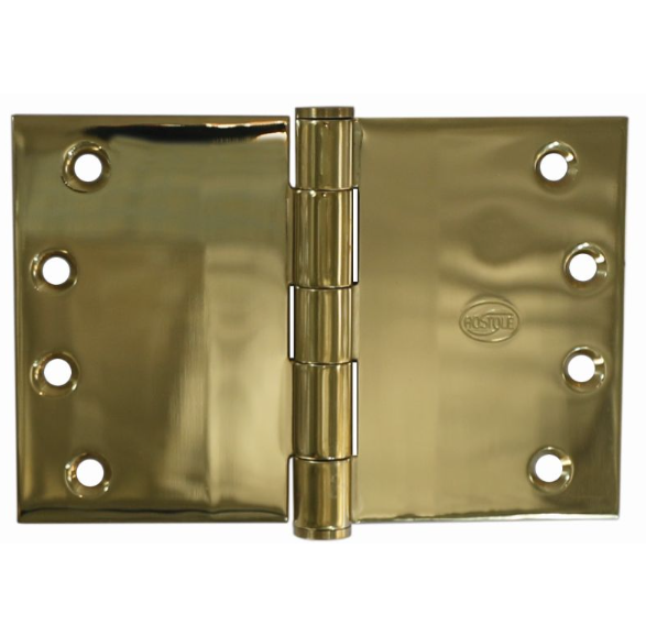 Broad Butt Hinge Fixed Pin - PVD Polished Brass - 100mm x 175mm x 3mm