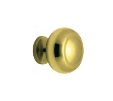 Cupboard Knob Pull - Polished Brass - 30mm