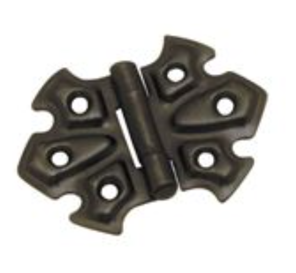 Decorated Iron Hinge - Black - 50mm x 65mm