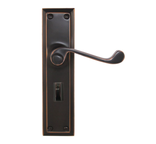 Lever Lock Privacy - Antique Brass - 200mm x 50mm