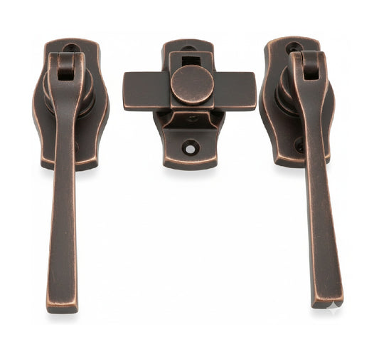 French Door Fastener Square - Antique Bronze - 36mm