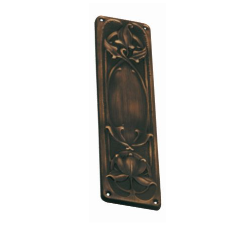 Nouveau Push Plate Antique Bronze - 300mm x 77mm