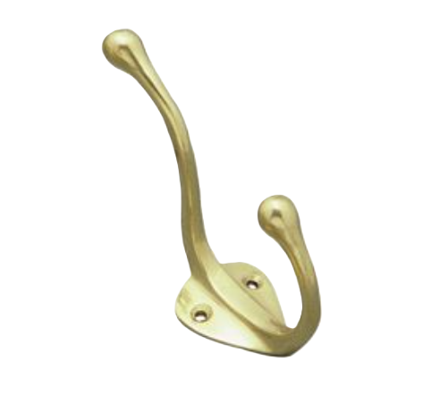 Hat & Coat Hook - Polished Brass - 100mm