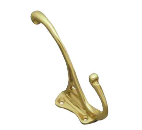 Hat & Coat Hook - Polished Brass - 125mm