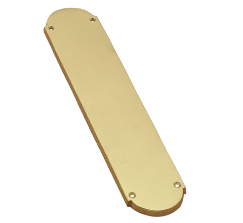 Rounded Push Plate - Polished Brass - 300mm x 64mm
