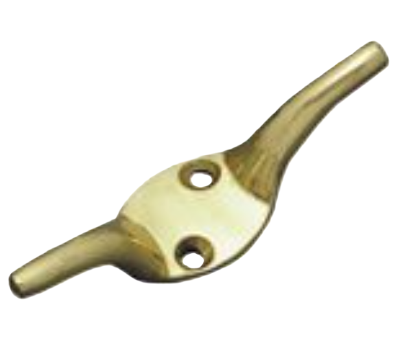 Cleat Hook - Polished Brass - 75mm