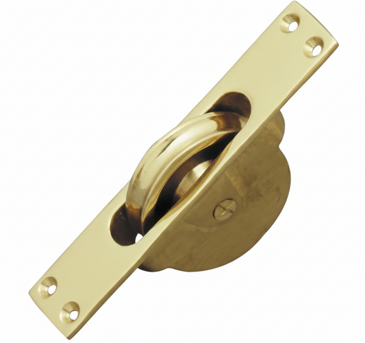 Sash Cord Pulley - Polished Brass - 125mm
