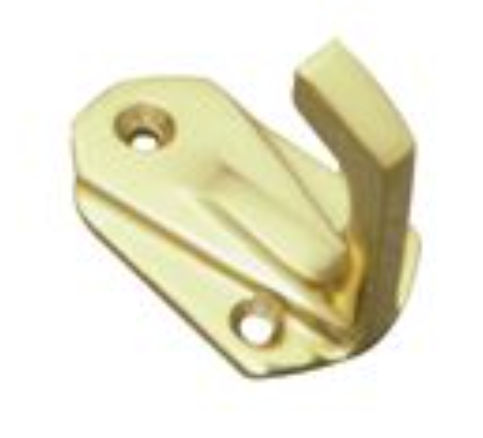 Single Hook Art Deco - Polished Brass - 50mm