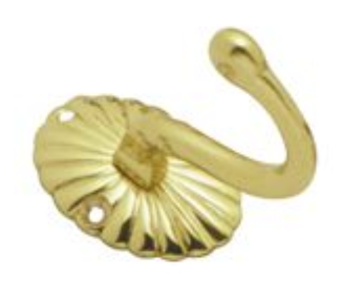 Hat & Coat Hook - Polished Brass - 65mm