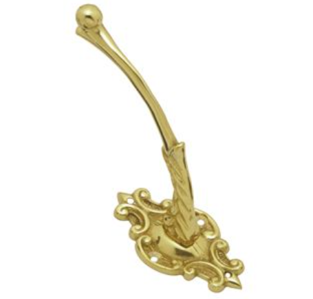 Hat & Coat Hook Polished Brass - 110mm