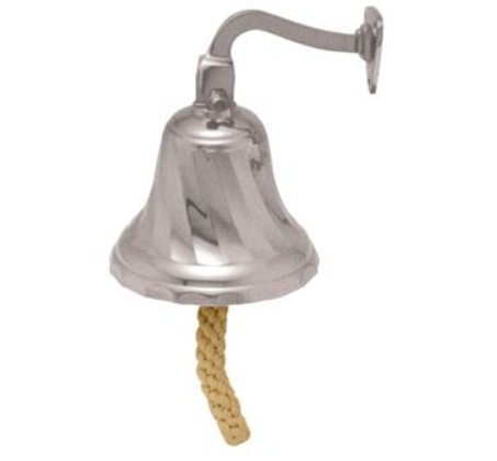 Ship Bell Decorated - Polished Chrome - 100mm