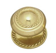 Round Cupboard Knob Georgian - Polished Brass - 25mm