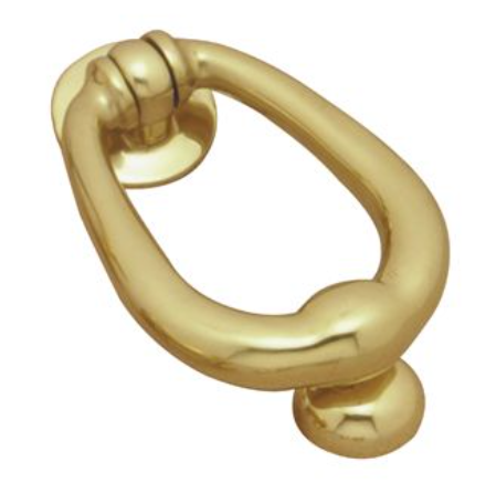Contemporary Knocker Oval - Polished Brass - 150mm x 100mm
