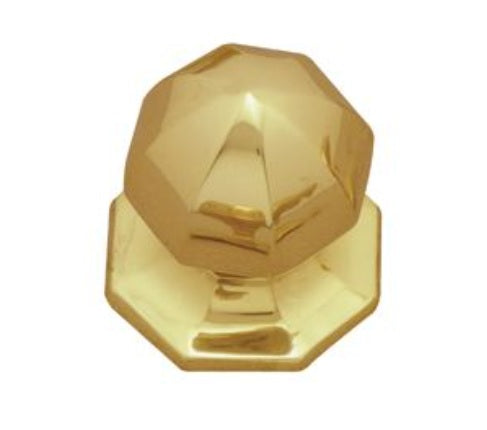 Centre Knob Octagonal - Polished Brass