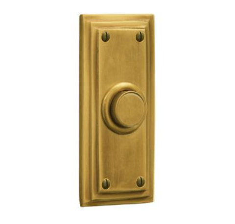 Bell Plate Edged - Polished Brass - 85mm x 38mm