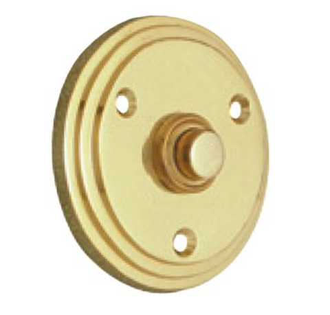 Bell Plate Edged Round - Polished Brass - 67mm