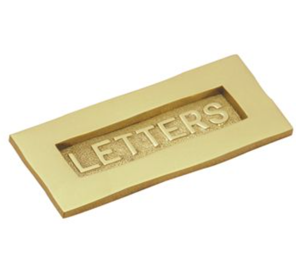 Old English Letter Plate - Polished Brass - 85mm x 195mm