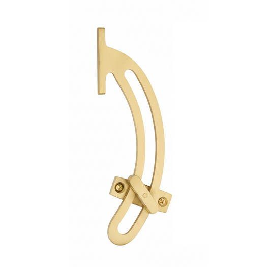 Quadrant Window Stay Bracket & Lock - Polished Brass - 150mm
