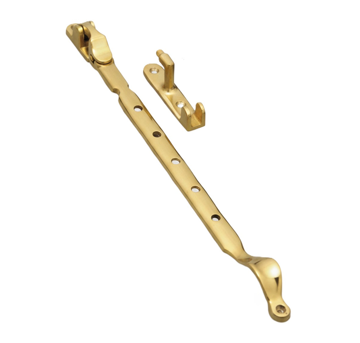 Casement Stay - Polished Brass - 140mm