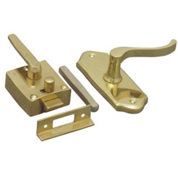 Fly Wire Lever Lock - Polished Brass
