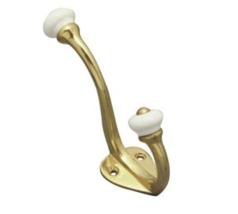 Hat & Coat Hook - Polished Brass - 110mm