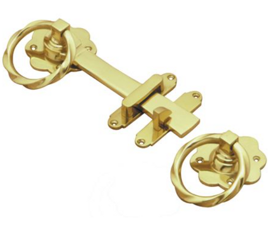 Gate Latch Turn - Polished Brass - 200mm