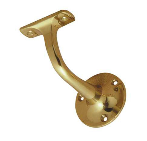 Hand Rail Bracket - Polished Brass - 75mm Projection