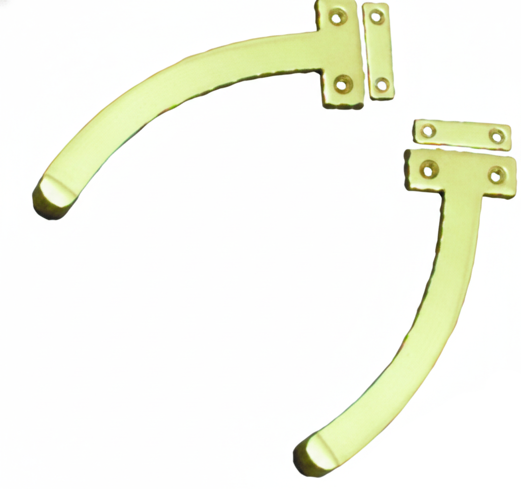 Fan Ligh Quadrant Window Stay Bracket - Polished Brass - 150mm