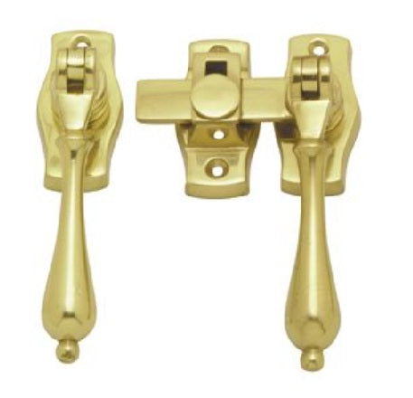 French Door Fastener - Polished Brass