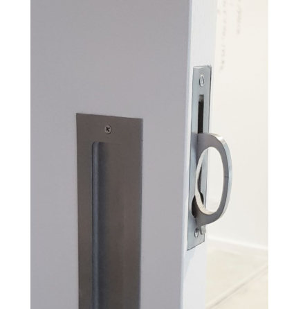 Sliding Door Flush Edge Pull Handle - Satin Chrome - 115mm x 25mm