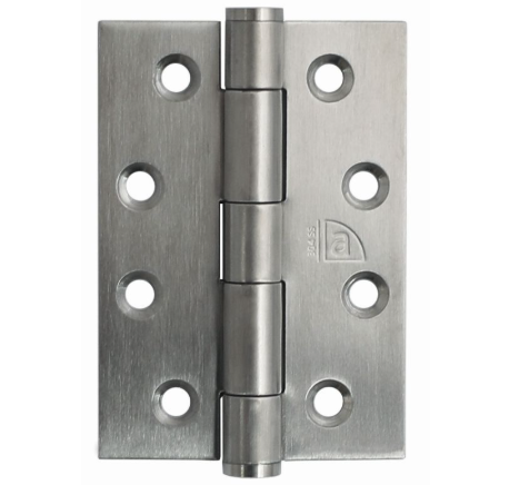 Butt Hinge Fixed Pin - Stainless Satin Steel - 100mm x 60mm x 2mm