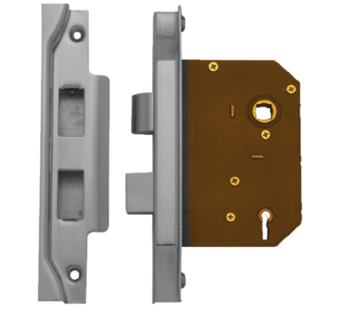 High Security Skeleton Key Entrance Lock 57mm C/C - 45mm & 60mm Rebated Backset