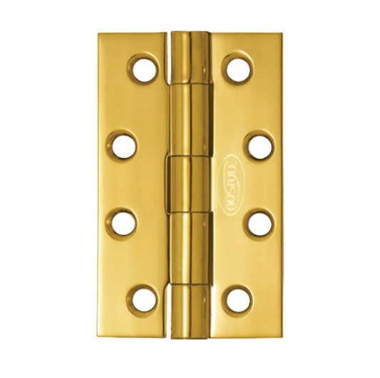 Butt Hinge Fixed Pin - Polished Brass - 100mm x 100mm